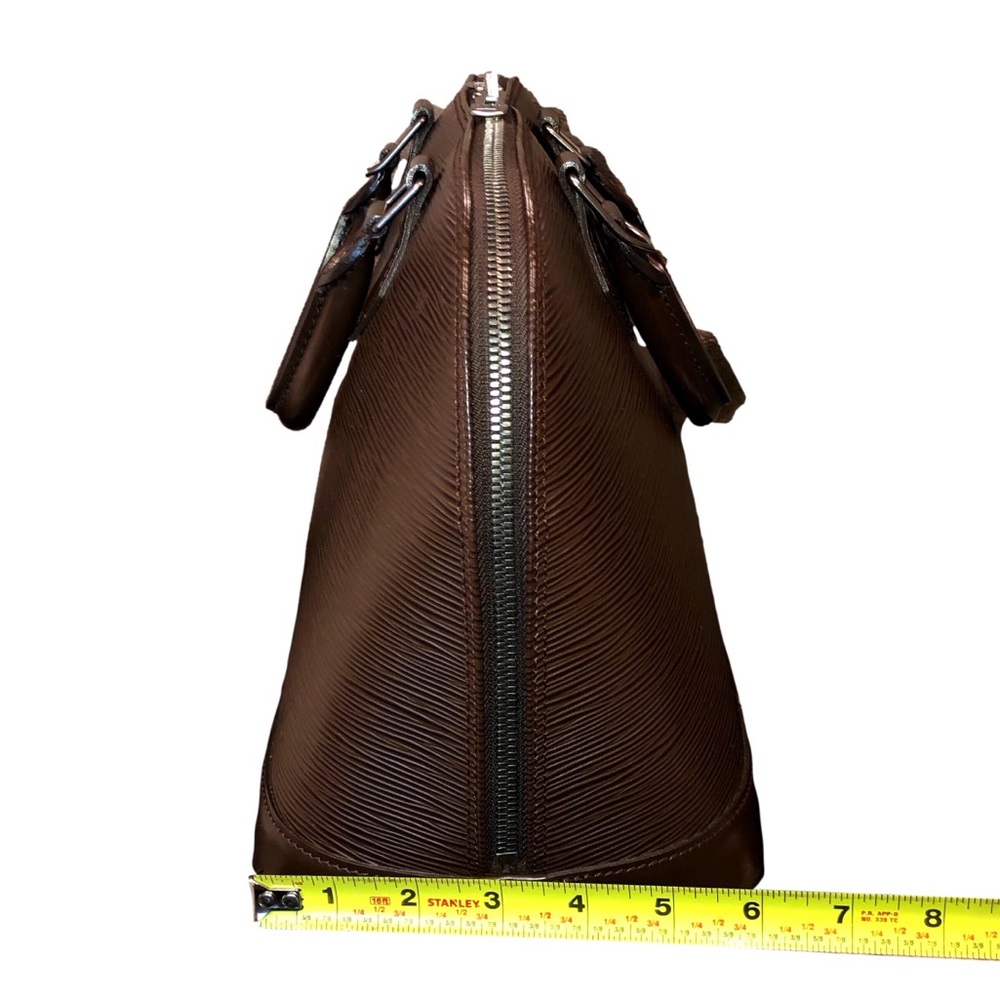 LOUIS VUITTON Mocha Dark Brown Epi Alma with Shoulder Strap Palladium Hardware - Picture 9 of 17